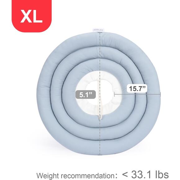 POP DUCK Dog Cone – XL Blue Soft Recovery Collar, Alternative After Surgery - Picture 3 of 8